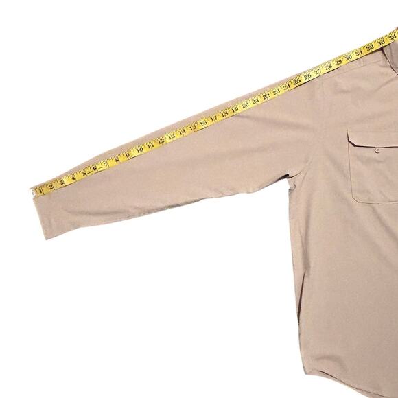 Patagonia Long Sleeve Self Guided Hike Shirt X-Large Tan Vented Ripstop - Picture 9 of 11